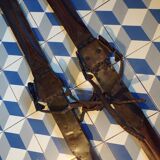 Paire d eskis vintage en bois L=198cm