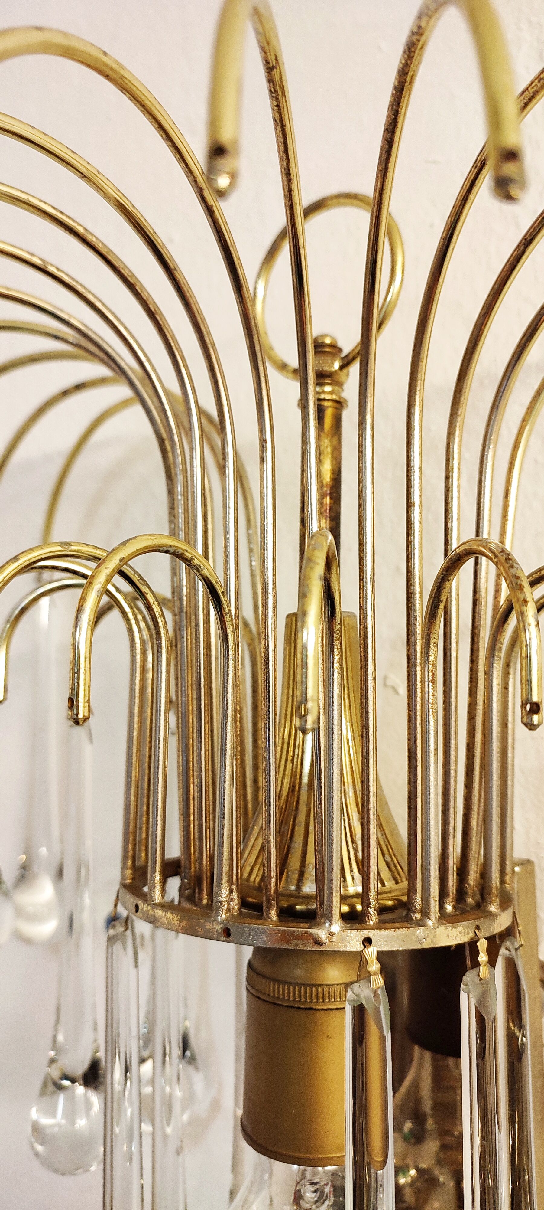 Wall lamp "Venini" of crystals. Italy 1970s