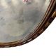 Robust vintage oval wall mirror in wood