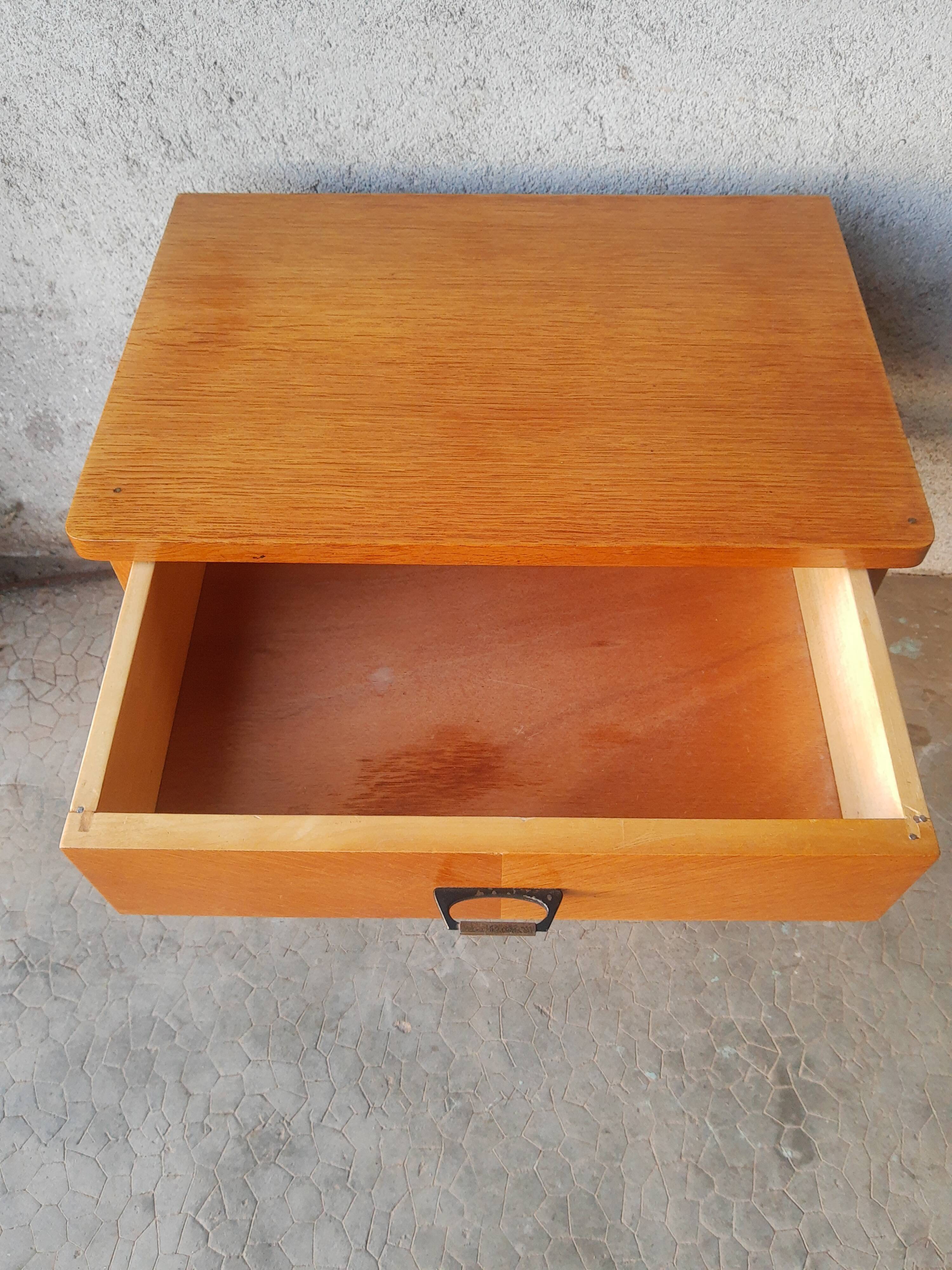 Vintage wooden compass foot bedside table