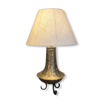 Brutalist Lamp Signed Max Bre