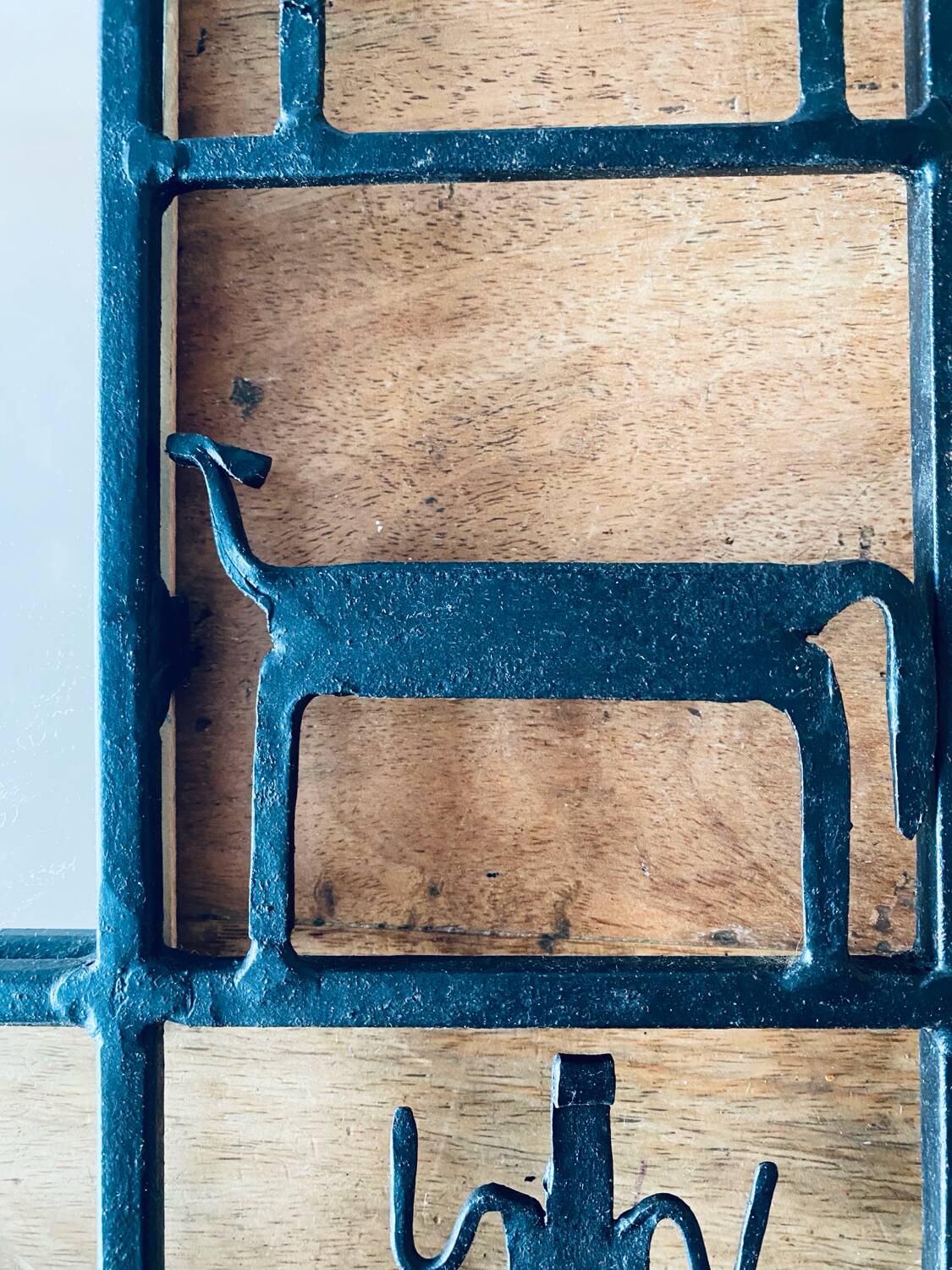 Rectangular wrought iron mirror, Frederick Weinberg