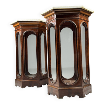 Set of 2 Italian display cabinets 19th century
