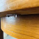 Round extendable Scandinavian table, teak, 1960s