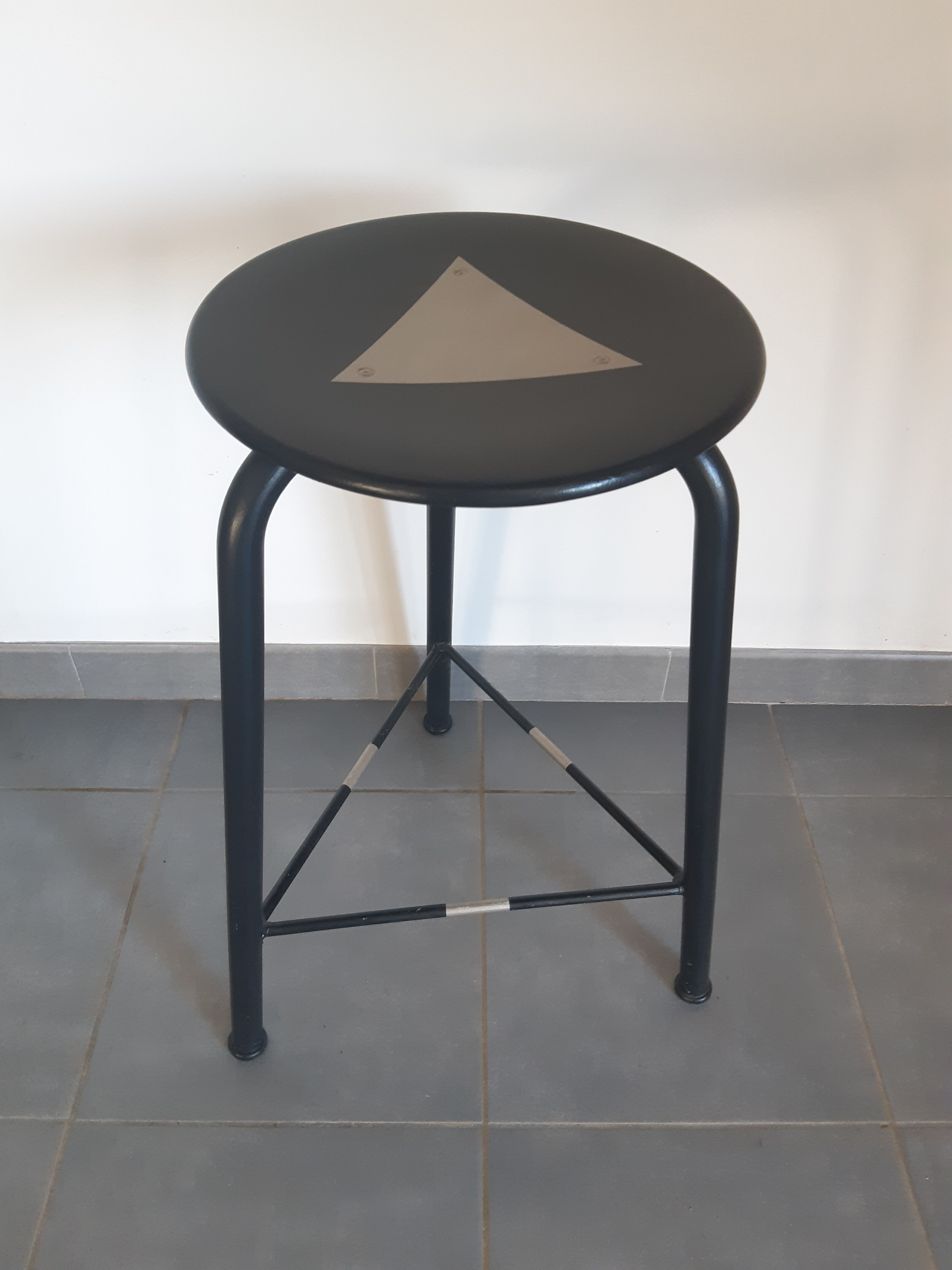 Black and silver high stool