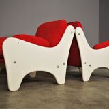 Red armchairs from the 70s