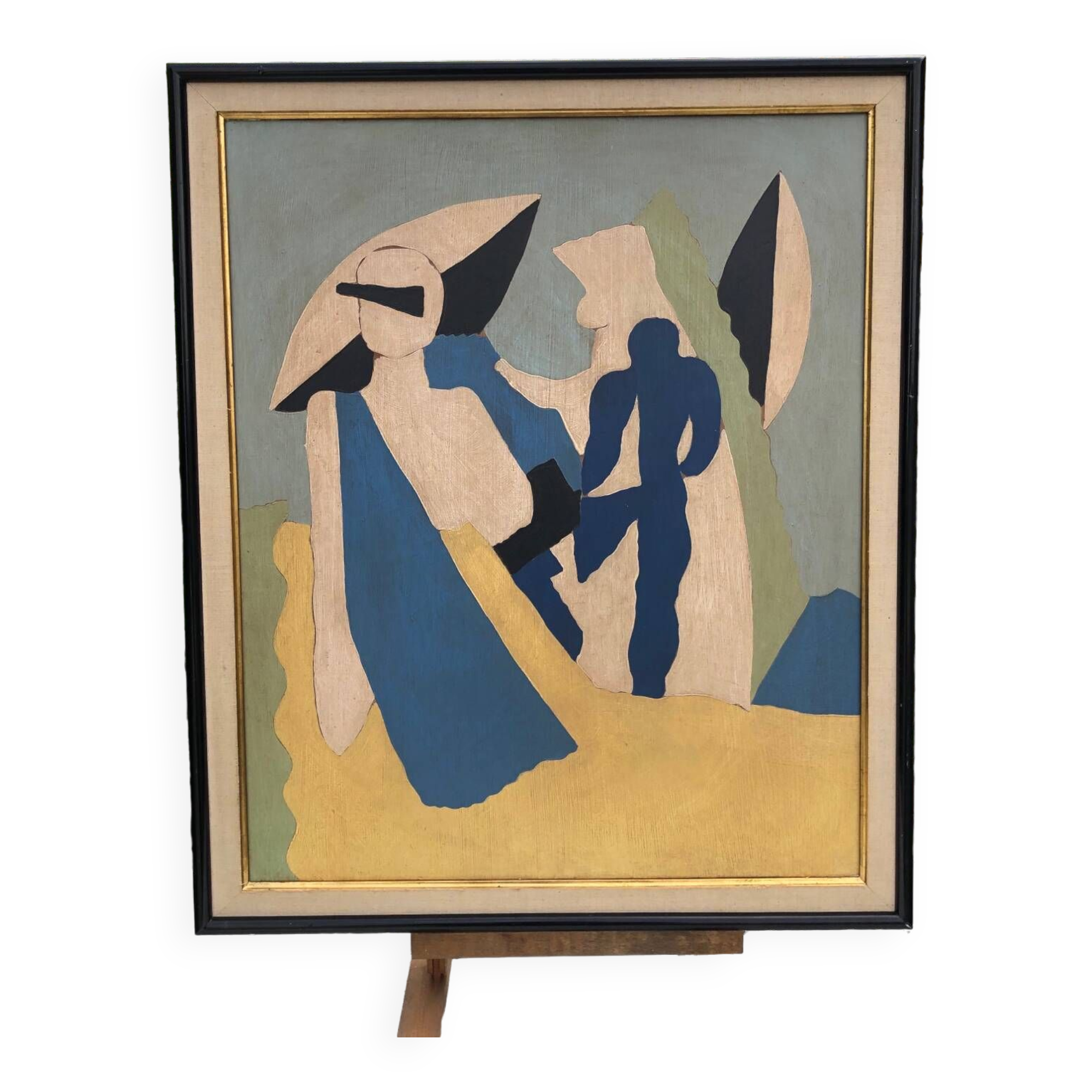 Abstract painting on panel