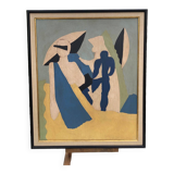 Abstract painting on panel