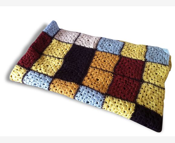 Plaid / Courtepointe / Crochet de laine vintage 70's | Selency