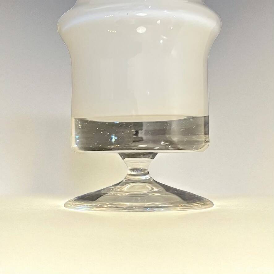 German Modernist White Glass Vase Karl Friedrich Glass Germany 1960s