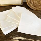 12 antique damask and monogrammed napkins