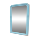 Large Louis-Philippe mirror from the 19th century in wood and stucco with a turquoise blue patina.