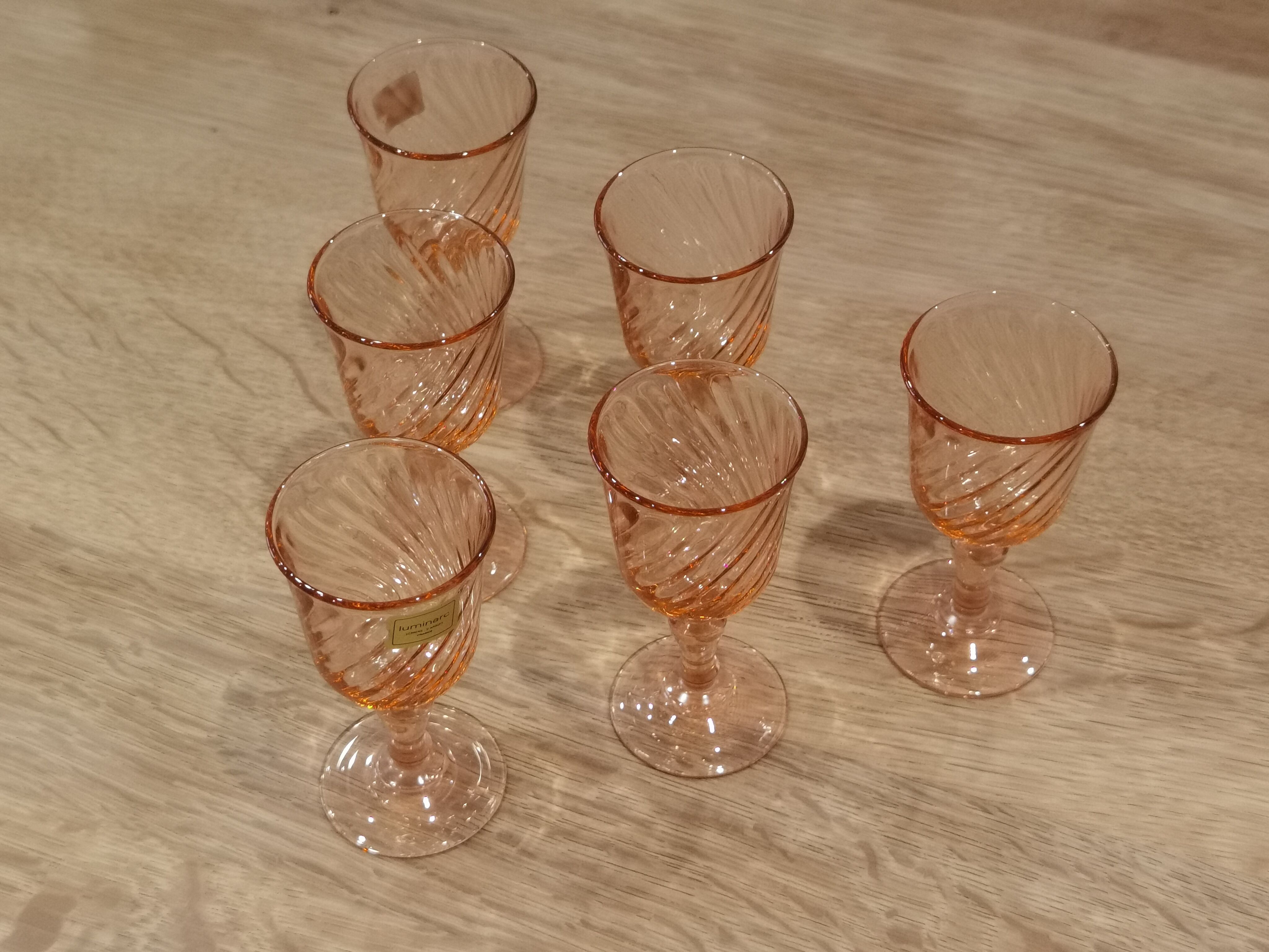 Set of 6 Luminarc Rosaline liqueur/port glasses