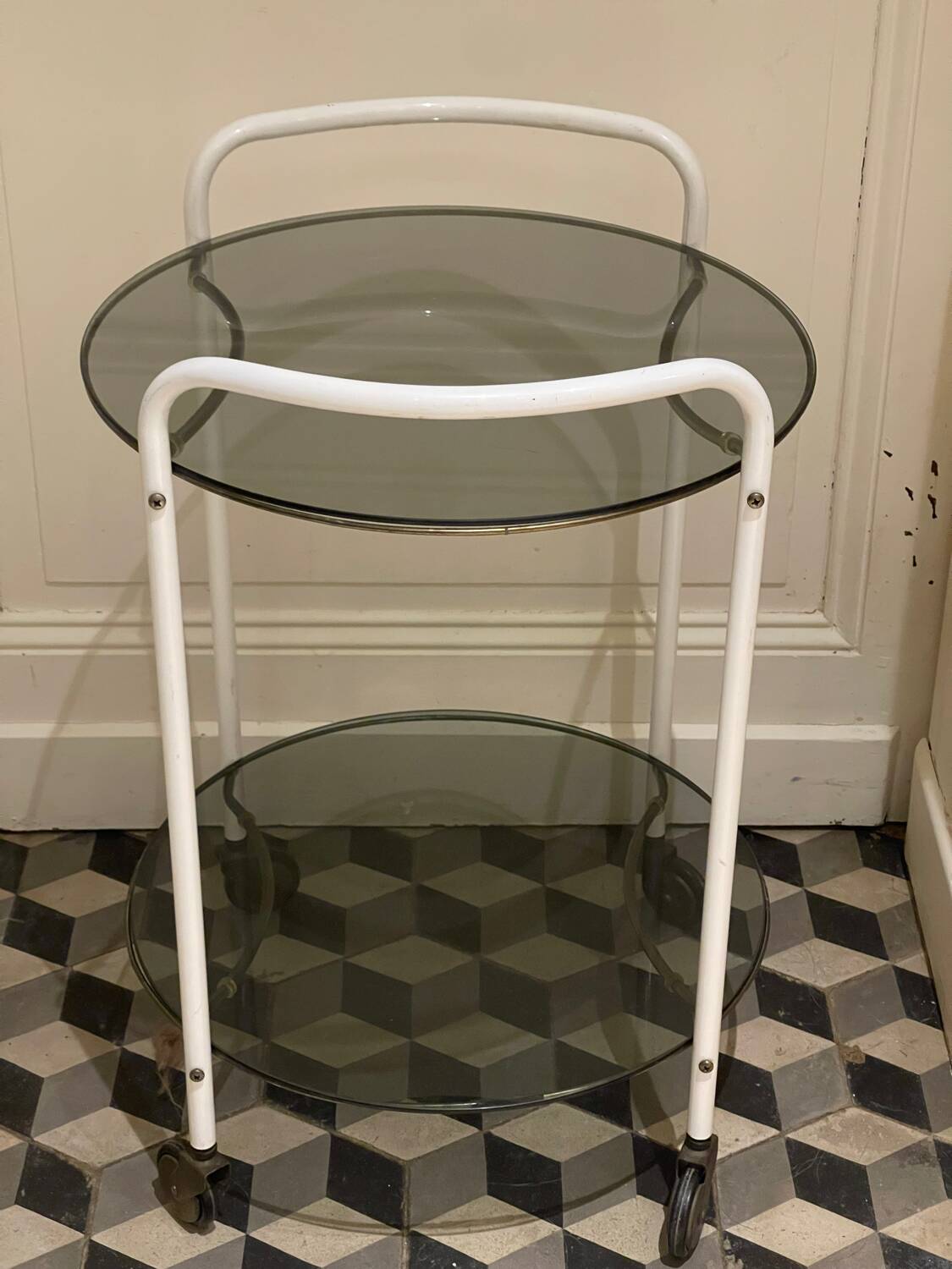Vintage rolling side table