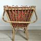 Vintage rattan chair with red fabric – 1960s/70s