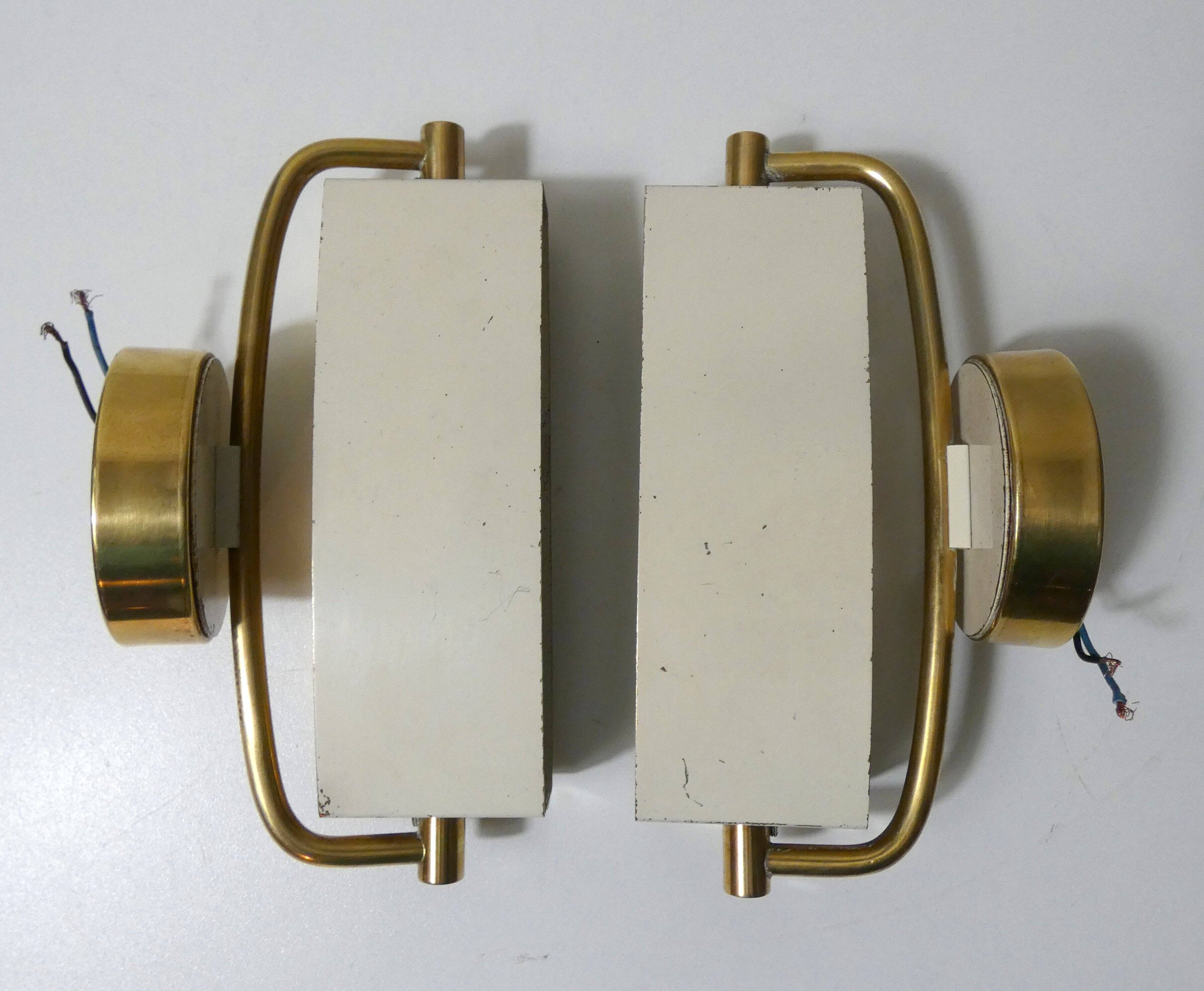 Pair of Jacques Biny mid-century design wall sconces