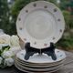 Dessert plates x 7 retro porcelain 1920/50 with flowers, CH-RENOU