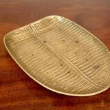 Vintage solid brass leaf pocket 20cm