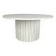table basse ronde cannelée beige clair Ø 70 cm