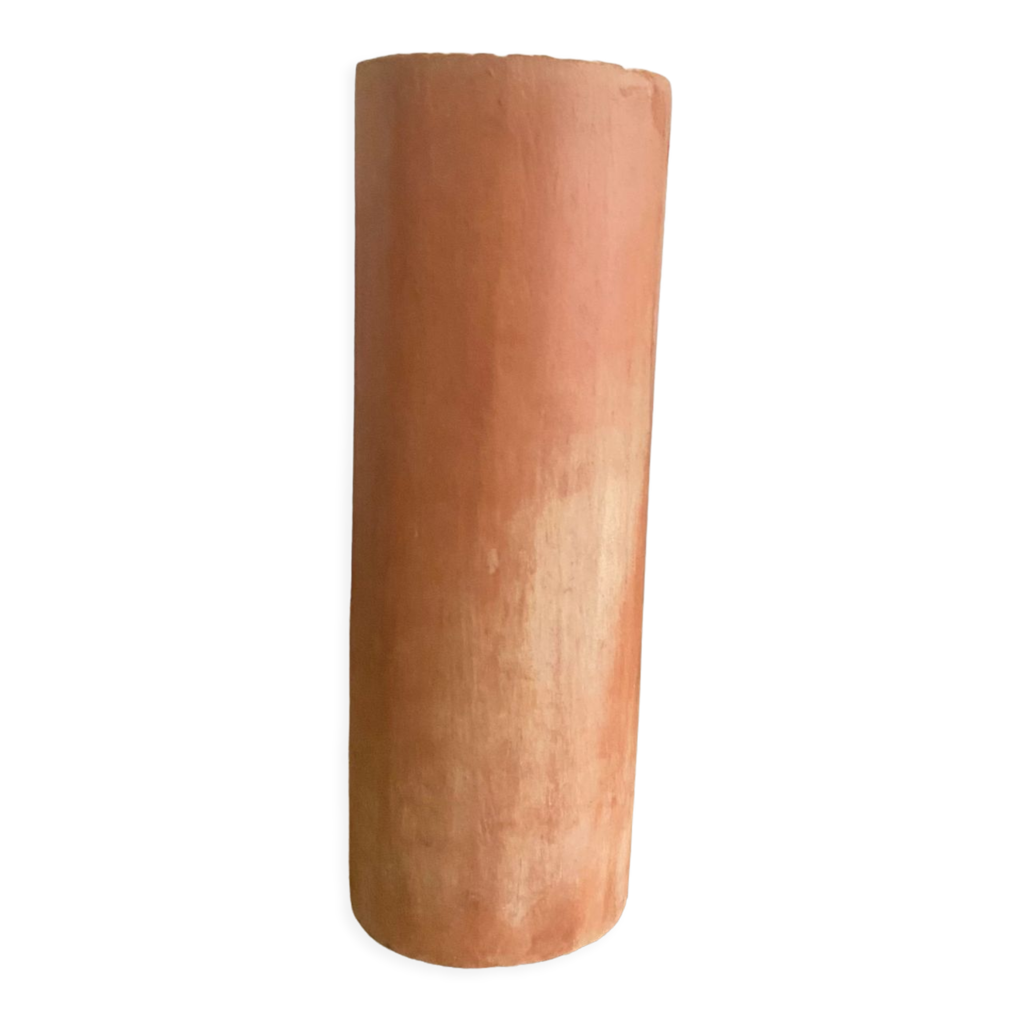Vase terracotta roll enamelled interior