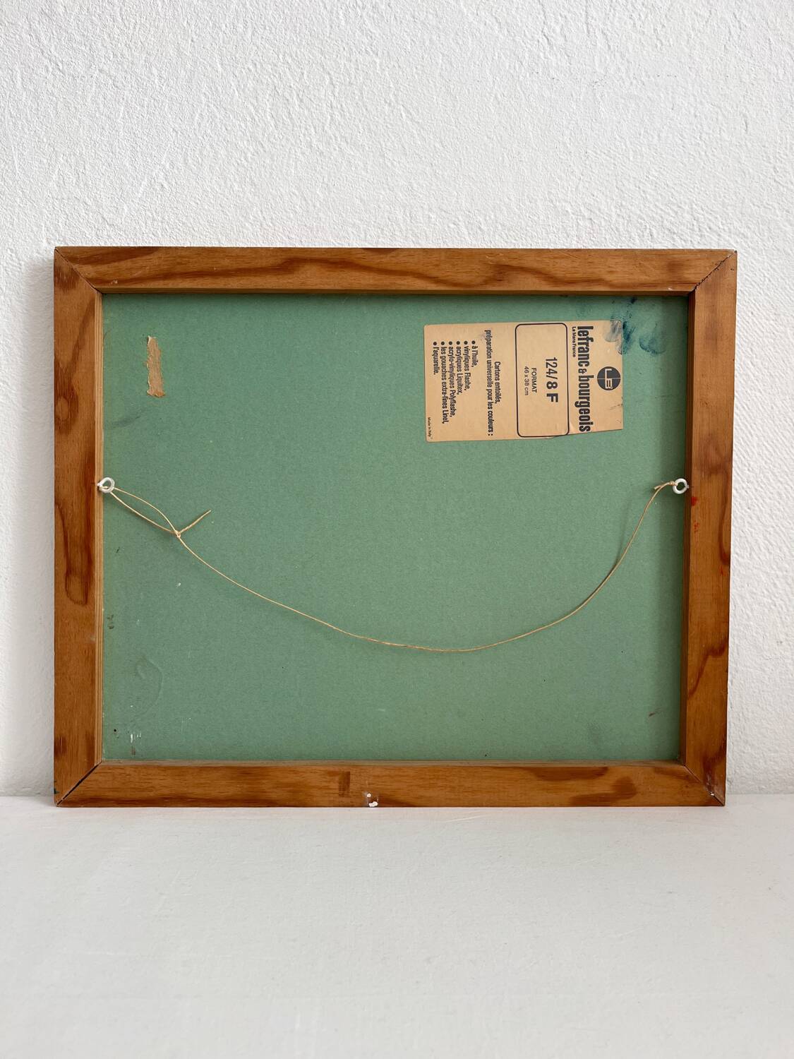 Old oil painting on cardboard bouquet of red and white anemone flowers 1985