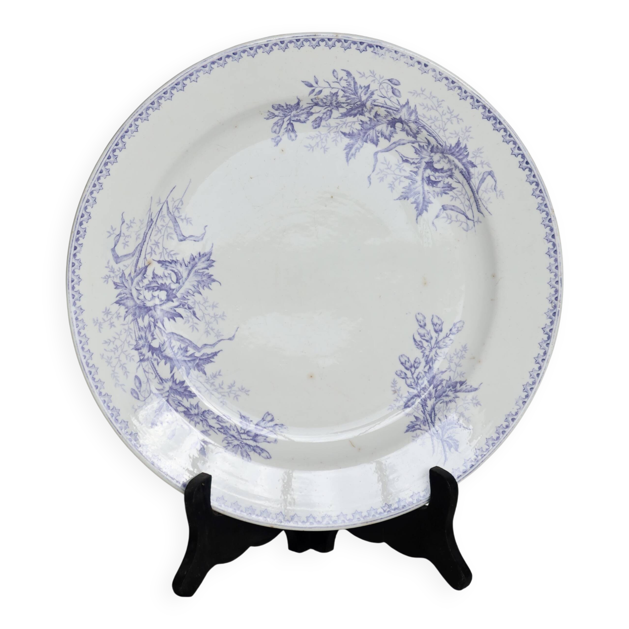 Antique earthenware serving dish from Société Céramique Maastricht – Floral decoration