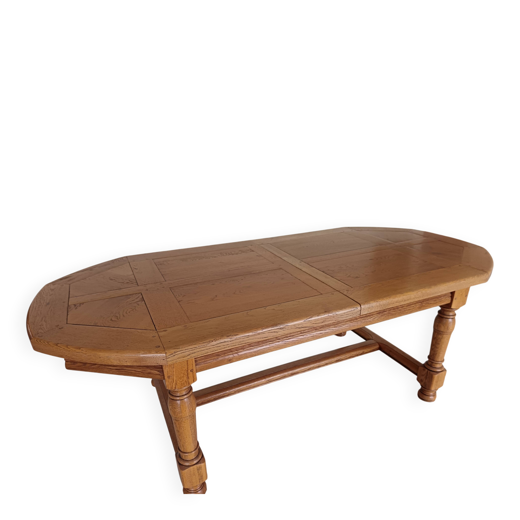 Golden oak dining table
