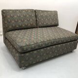 Low Tuxedo Two Seater Sofa On Wheels Mid Century Modern Settee 1960s Multicolour