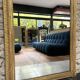 Fireplace mirror 127/101.5cm gilded with gold leaf, mercury glass, fireplace trumeau.
