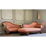 Pair of meridian in mahogany sculpted and plated mid-19th century