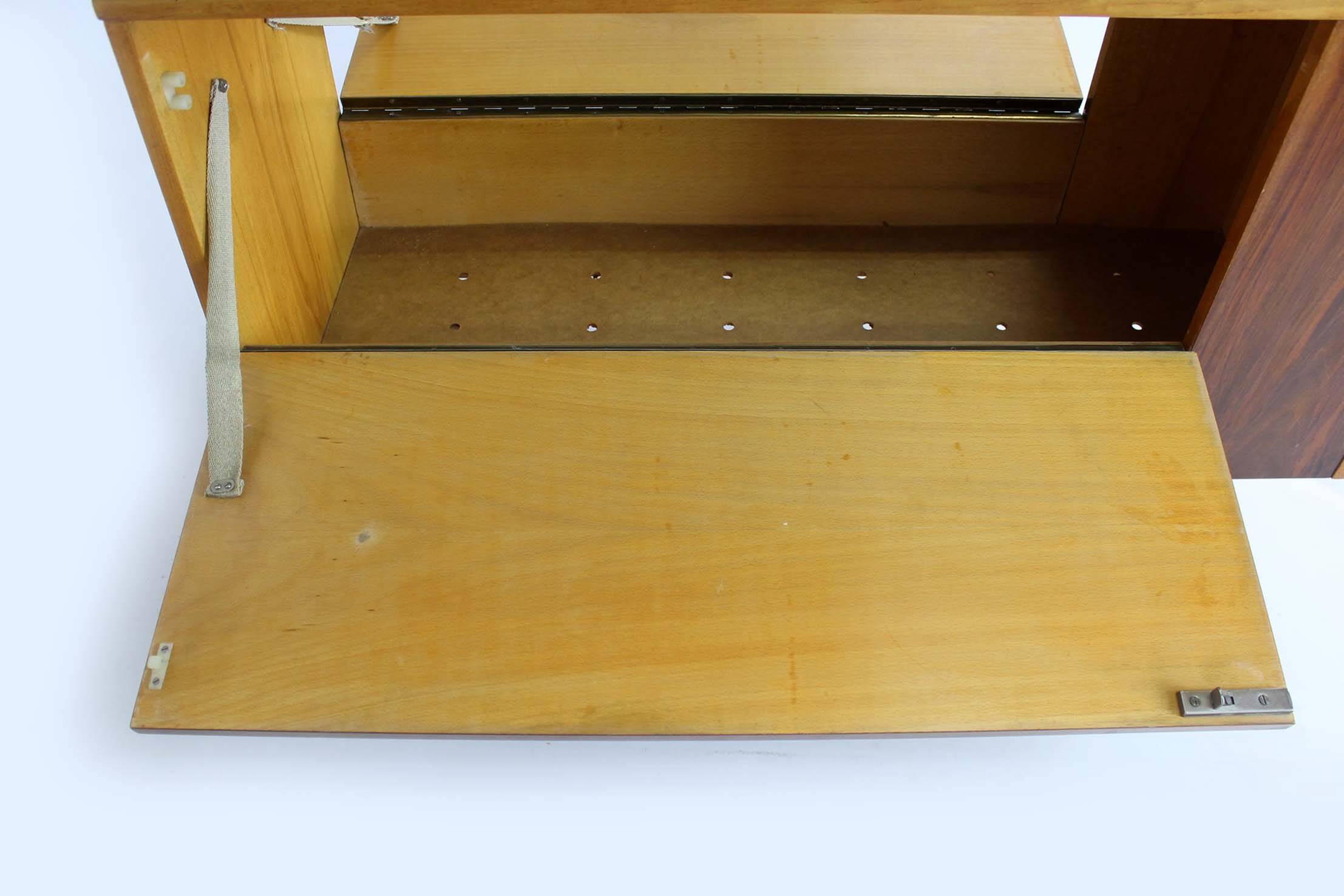 Mid-century ash and walnut wardrobes by Jitona, 1960s, set of 2.