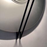 Vintage wall lamp, aluminum and sandblasted glass, Italy 1980