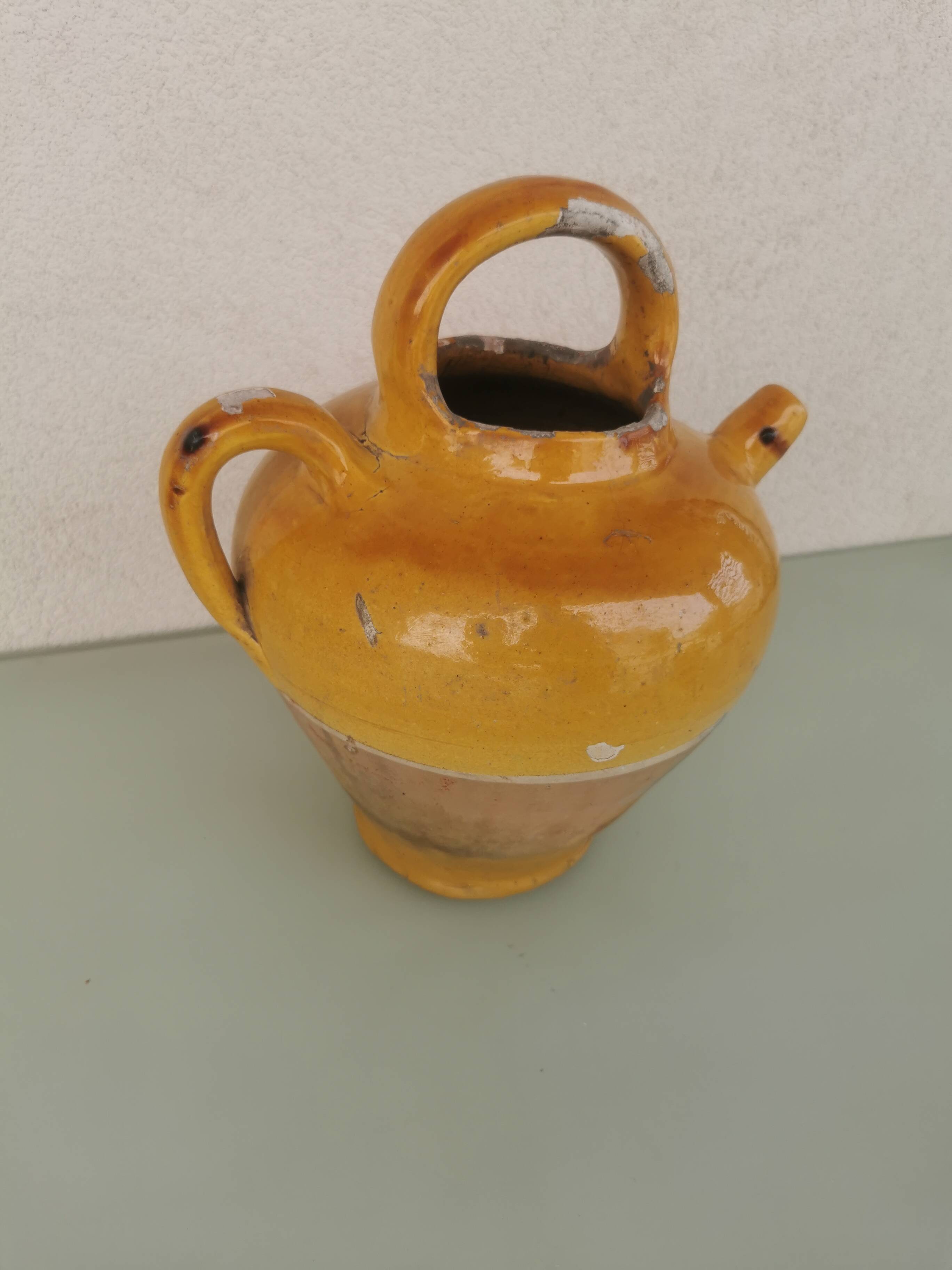Yellow stoneware jug