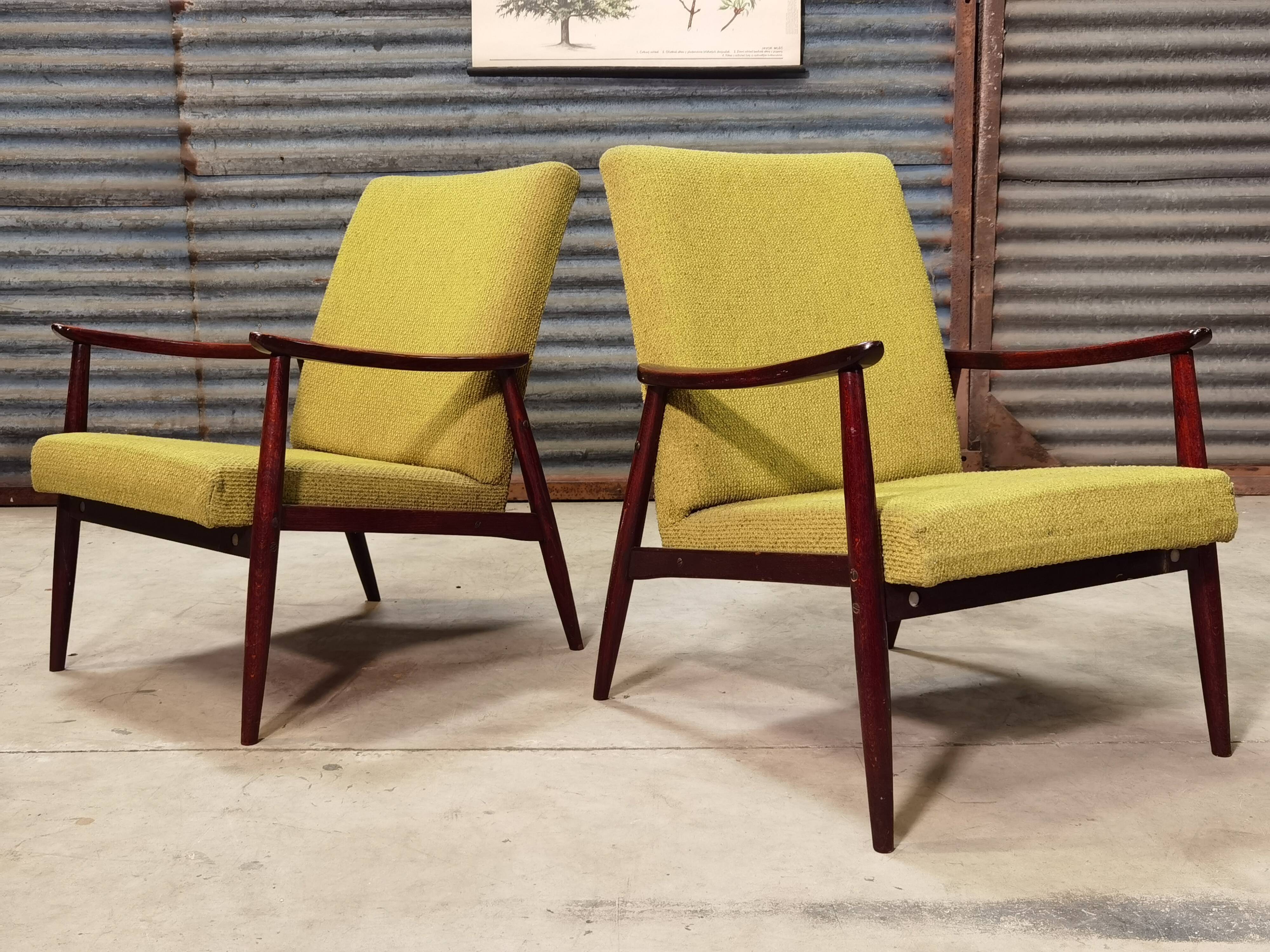 Paire de fauteuil Jitona Soběslav 1960