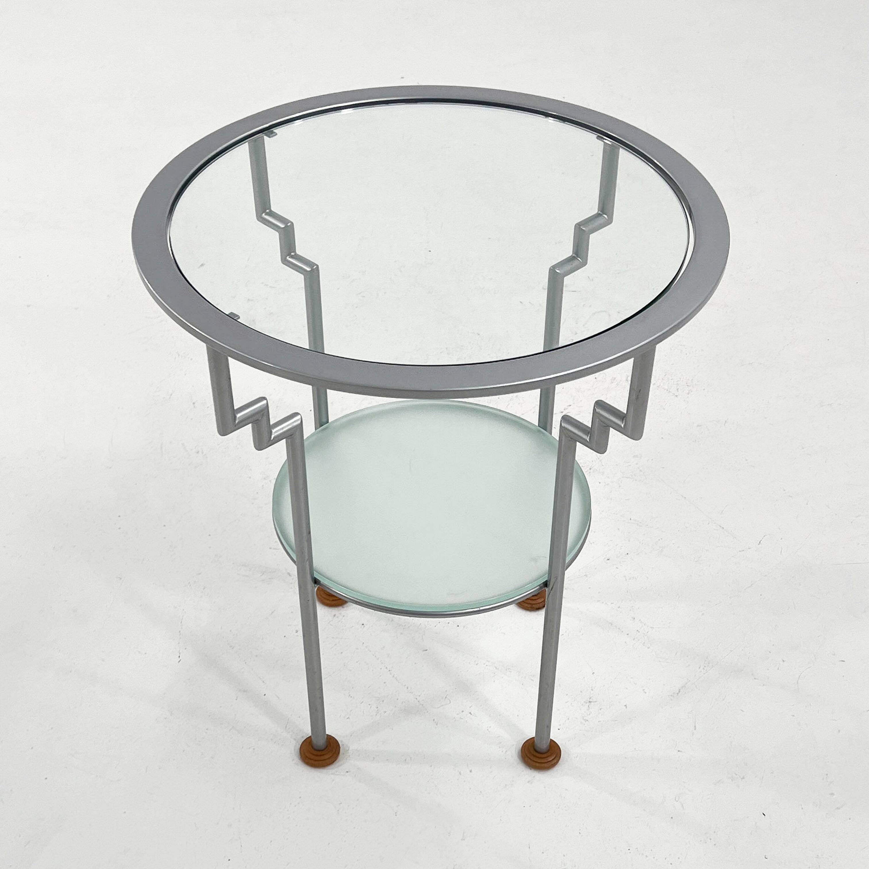 Memphis metal and glass table, 1980