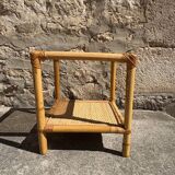 Bamboo and smoked glass side table, 1970s