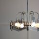 Vintage Italian Chrome and Glass Chandelier, 70s