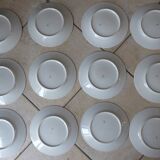 12 Plates pattern flowers in Limoges porcelain