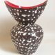 Vallauris Fat Lava Vase Red black 1950s Height 27 cm