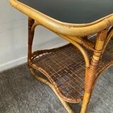Vintage coffee table from the 50s in rattan