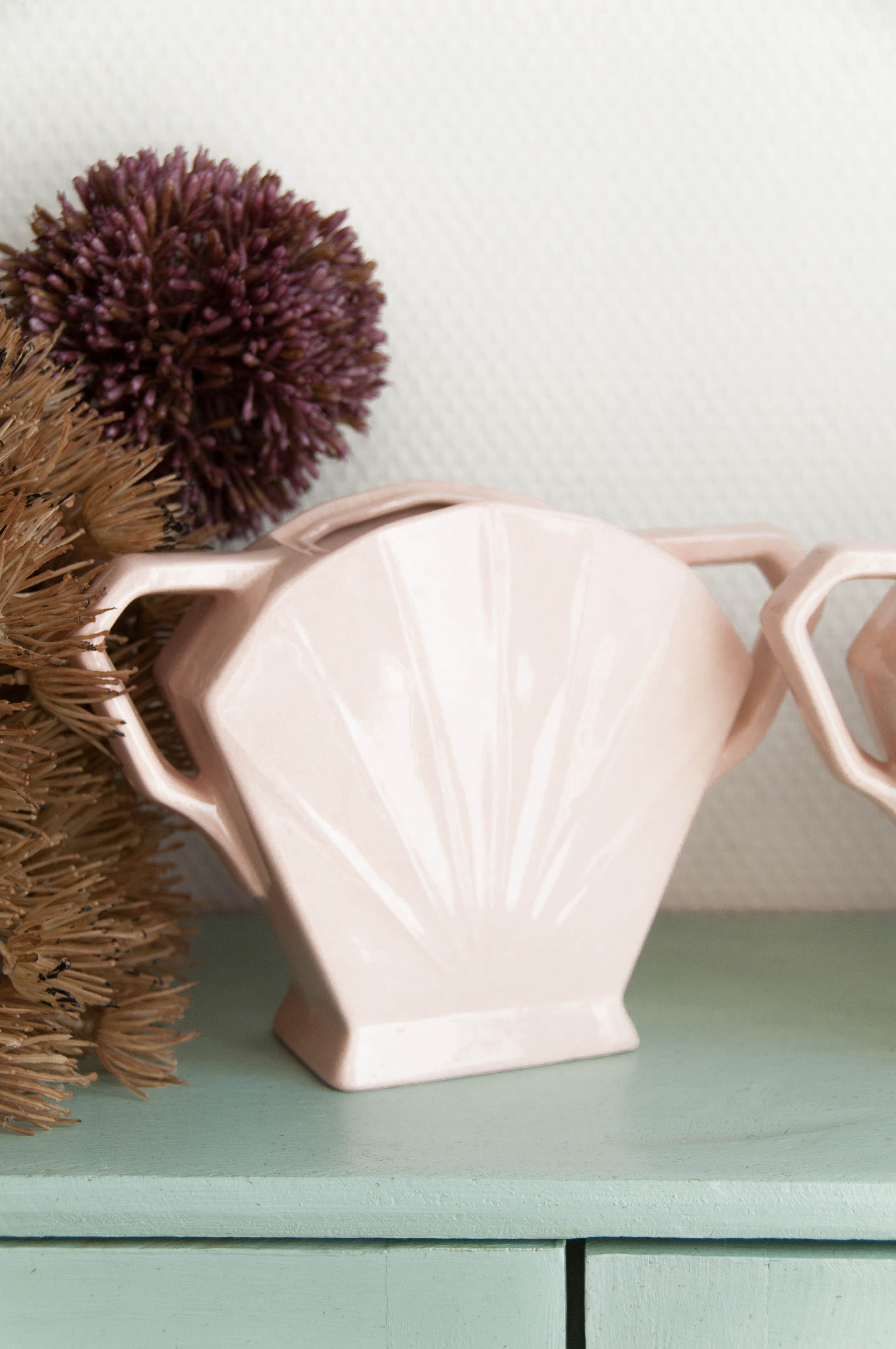 Paire de vases vintage en forme de coquilles st jacques