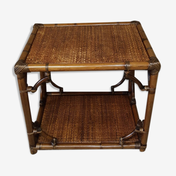 Vintage rattan side table
