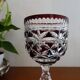 6 glasses of Bohemian crystal wine colored feet stars