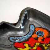 Italian Centerpiece with Fish in Glazed Ceramic, 1960s