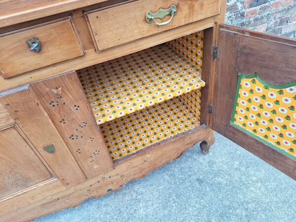 Buffet vaisselier ancien, meuble de ferme bois massif