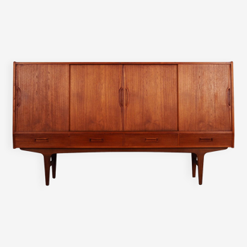 Teak highboard, Danish design, 1970s, manufactured by Børge Dam