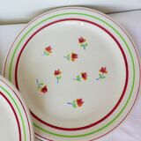 5 flat plates of Gien model Marie Laure 220536