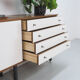 Teak and metal wall unit by Simplalux, 1960's