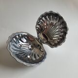 Butter dish / silver metal shell pocket
