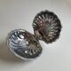 Butter dish / silver metal shell pocket